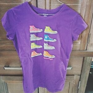 Converse Teens Purple Graphic T-Shirt Xl